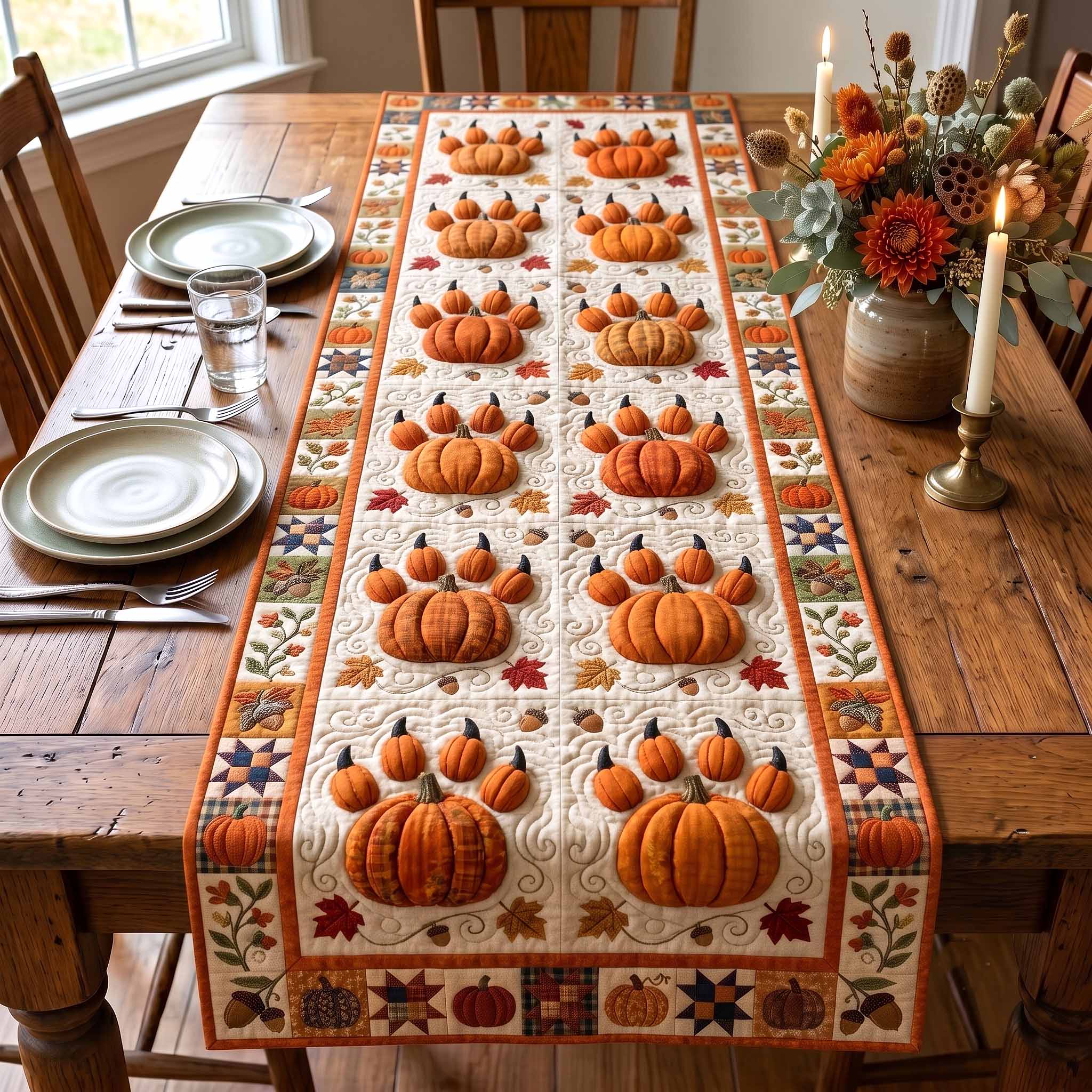 Pumpkin Paws Quilted Table Runner GFTOTP20157