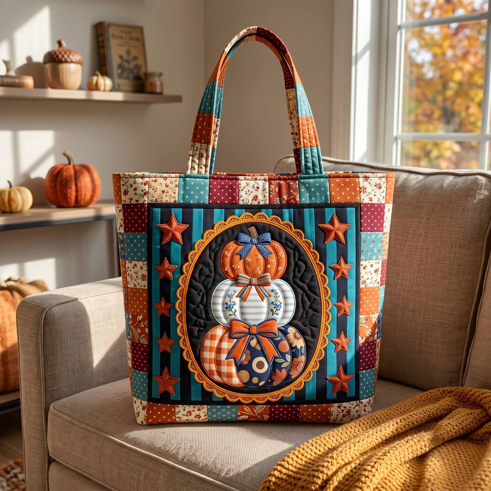 Pumpkin Bliss Quilted Tote Bag GFTOTP20226