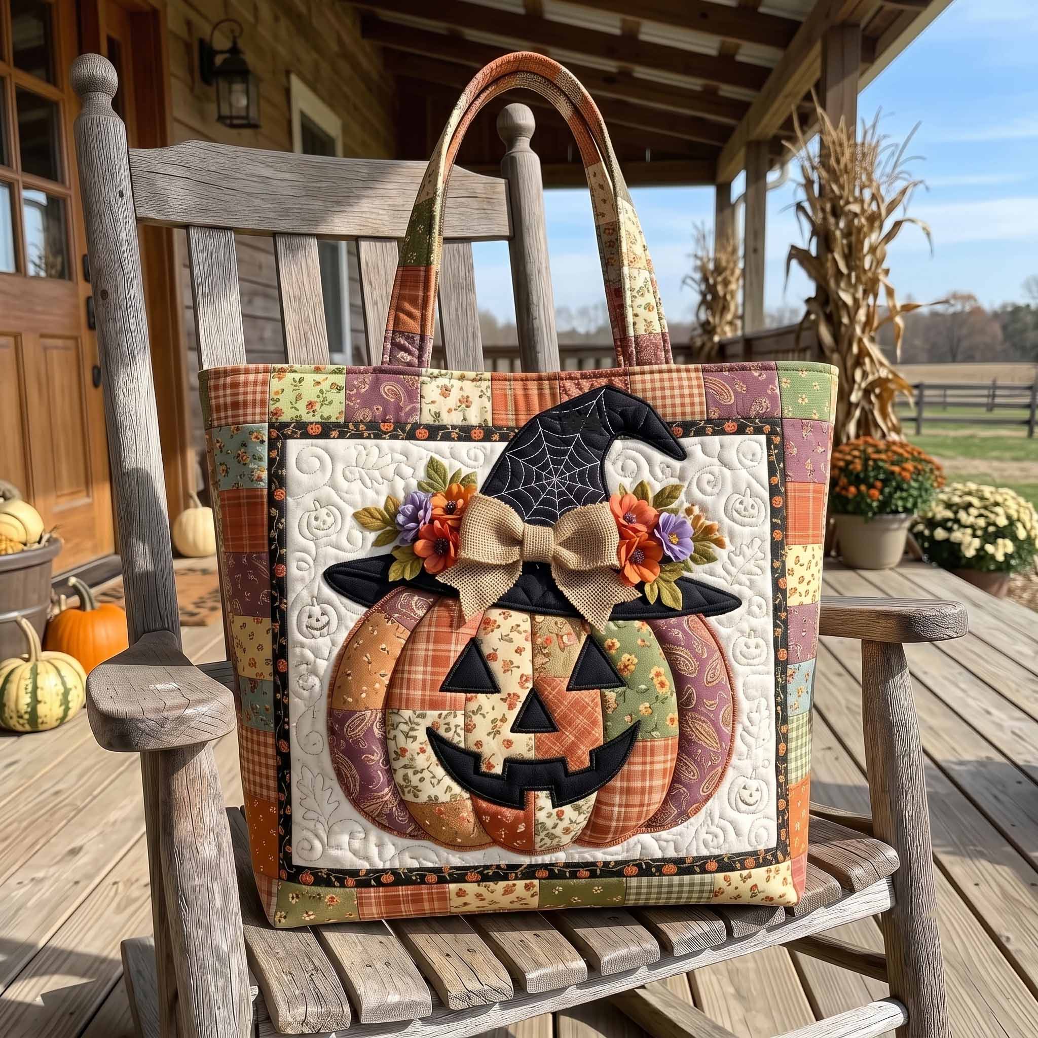Pumpkin Bliss Quilted Tote Bag GFTOTP20229