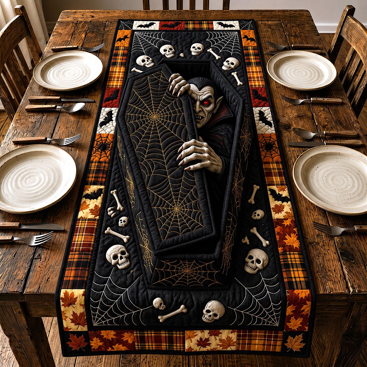 Haunted Coffin Quilted Table Runner GFTOTP20444