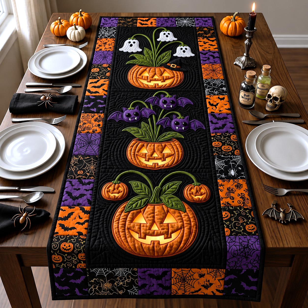 Spooky Blooms Quilted Table Runner GFTOTP20448