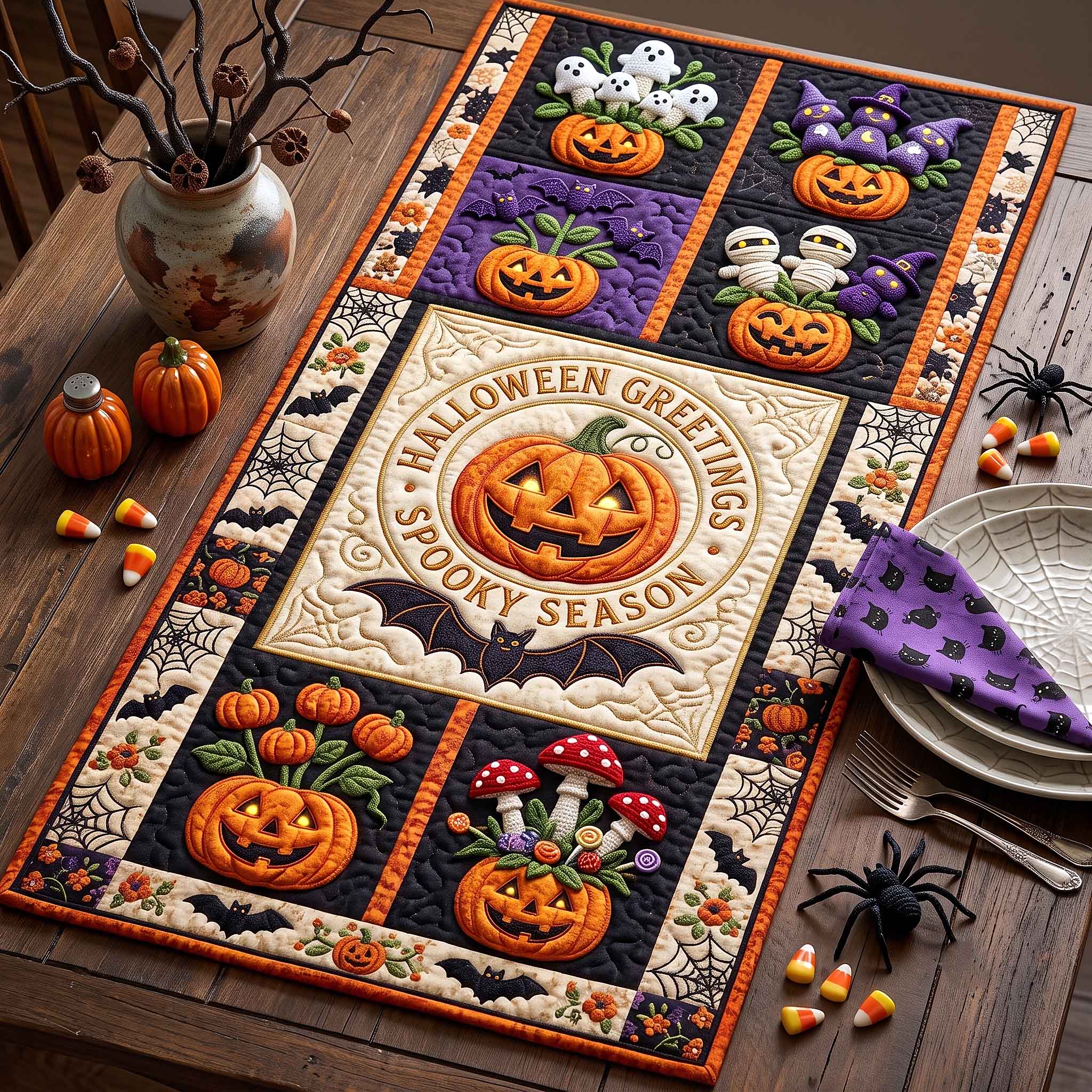 Spooky Blooms Quilted Table Runner GFTOTP20449