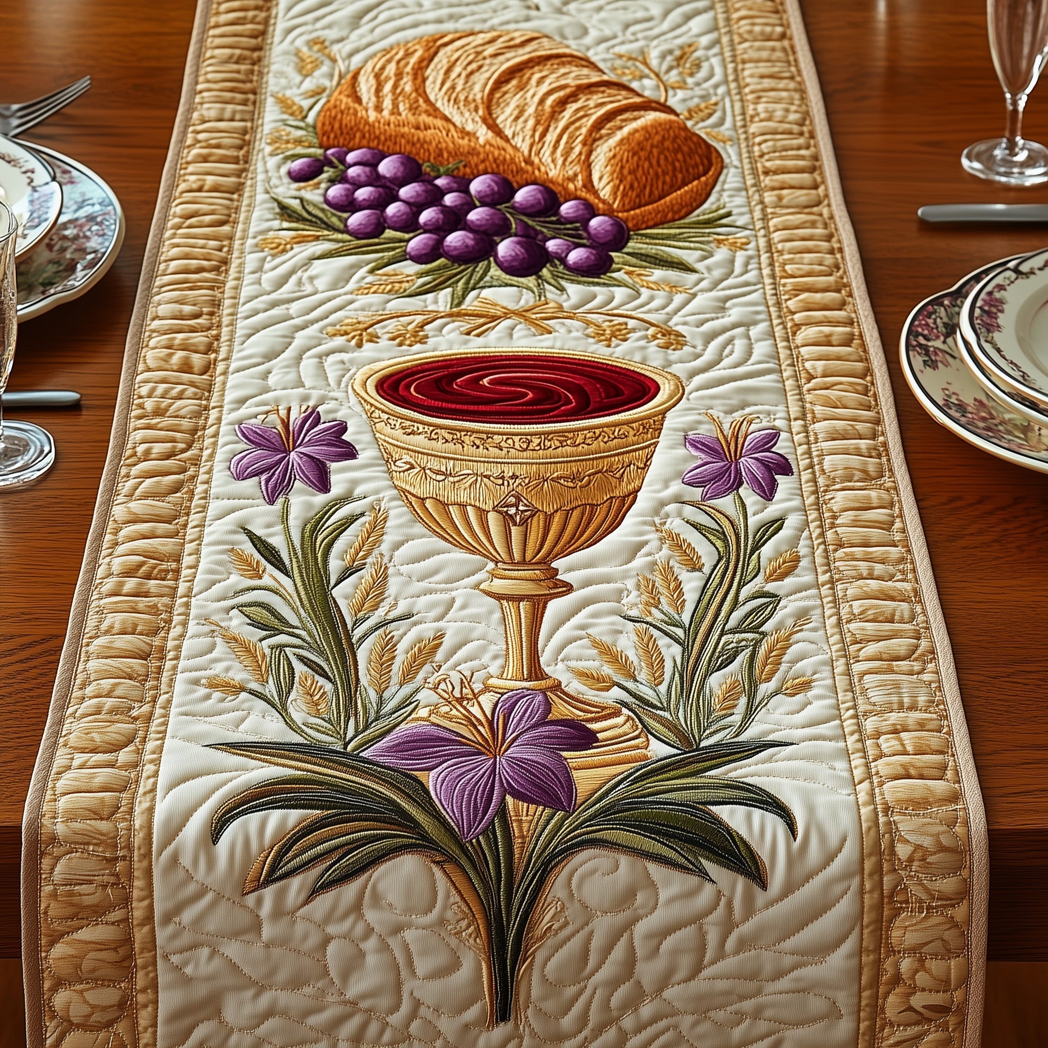 Holy Supper Quilted Table Runner GFTOTP5487
