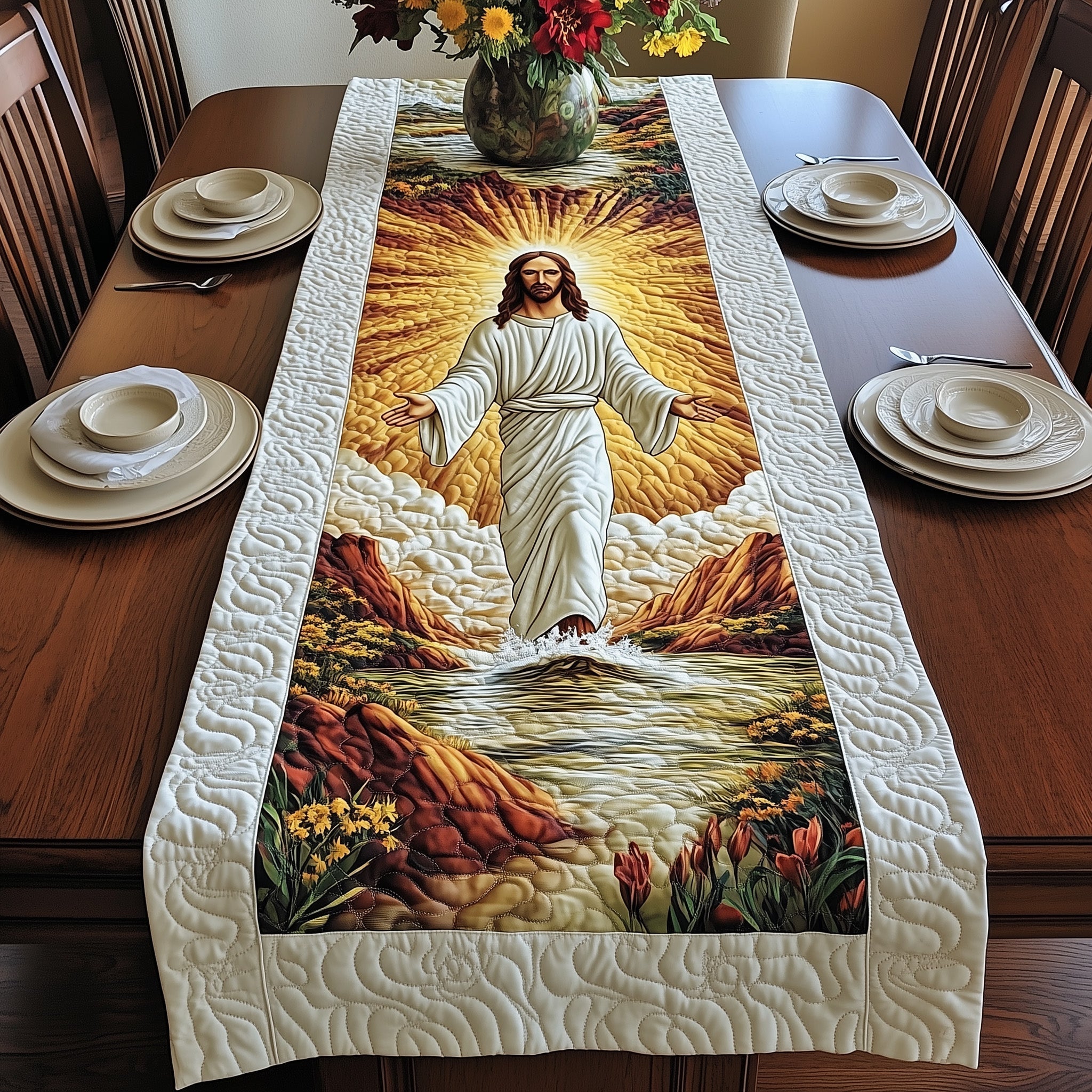 Divine Grace Quilted Table Runner GFTOTP8552