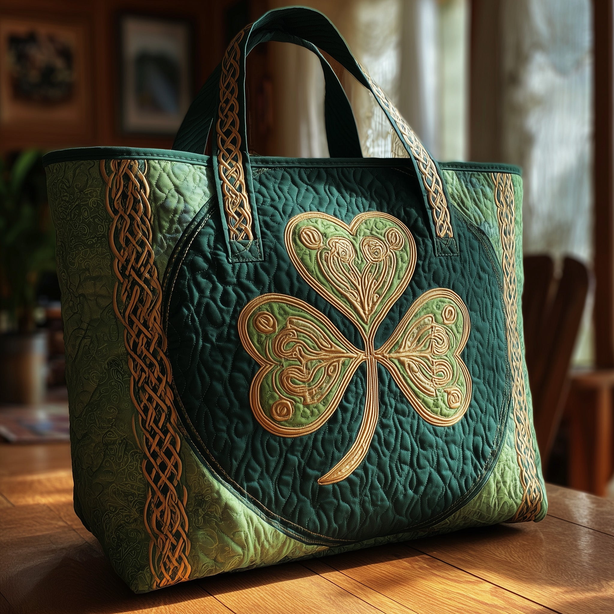 Irish Shamrock Quilted Tote Bag GFTOTP9135