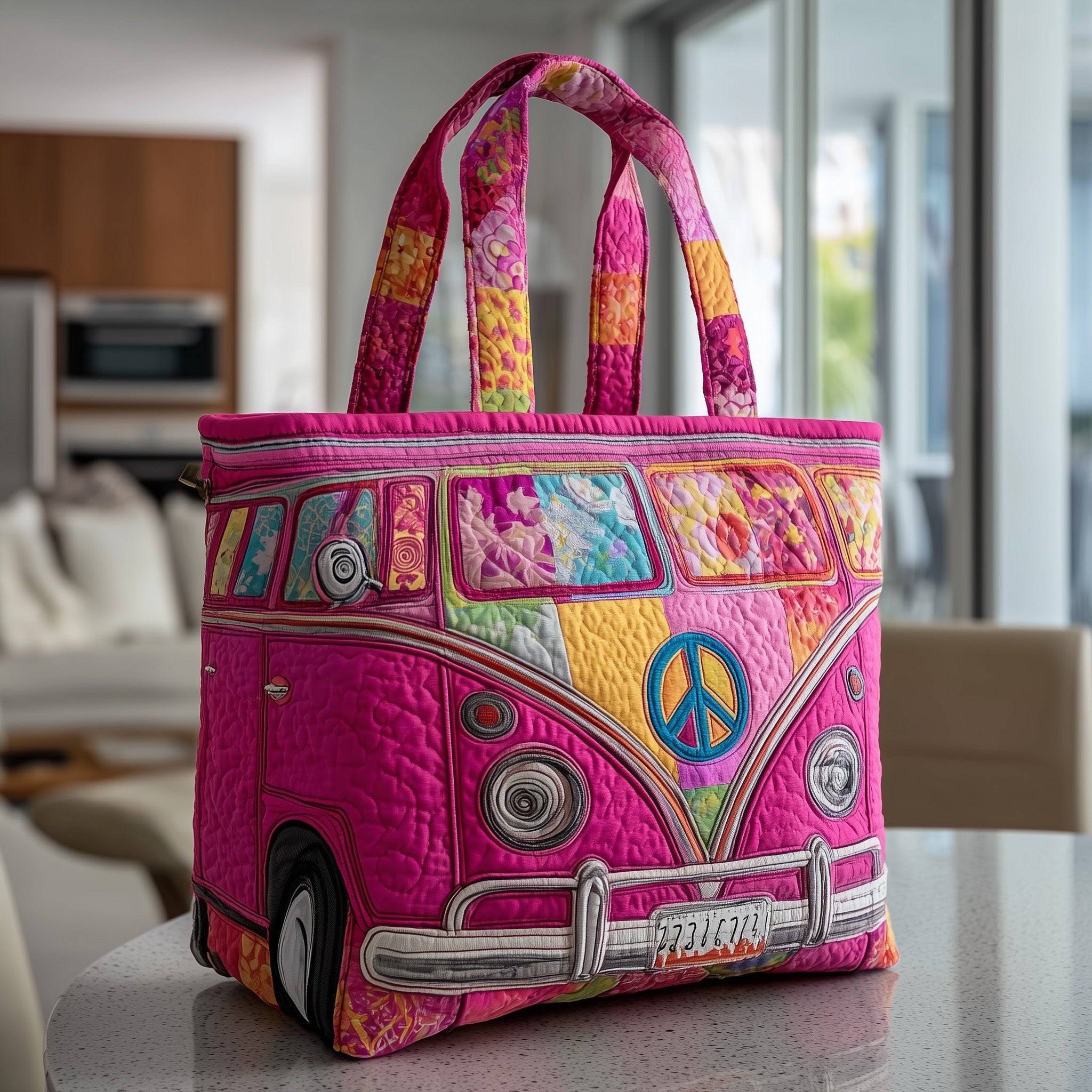 Hippie Ride Quilted Tote Bag GFTOTP9636
