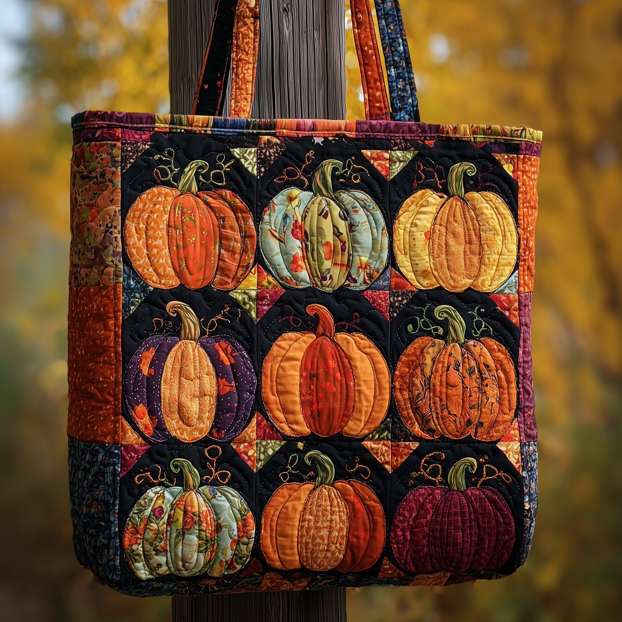 Pumpkin Patch Quilted Tote Bag GFTOTP9795
