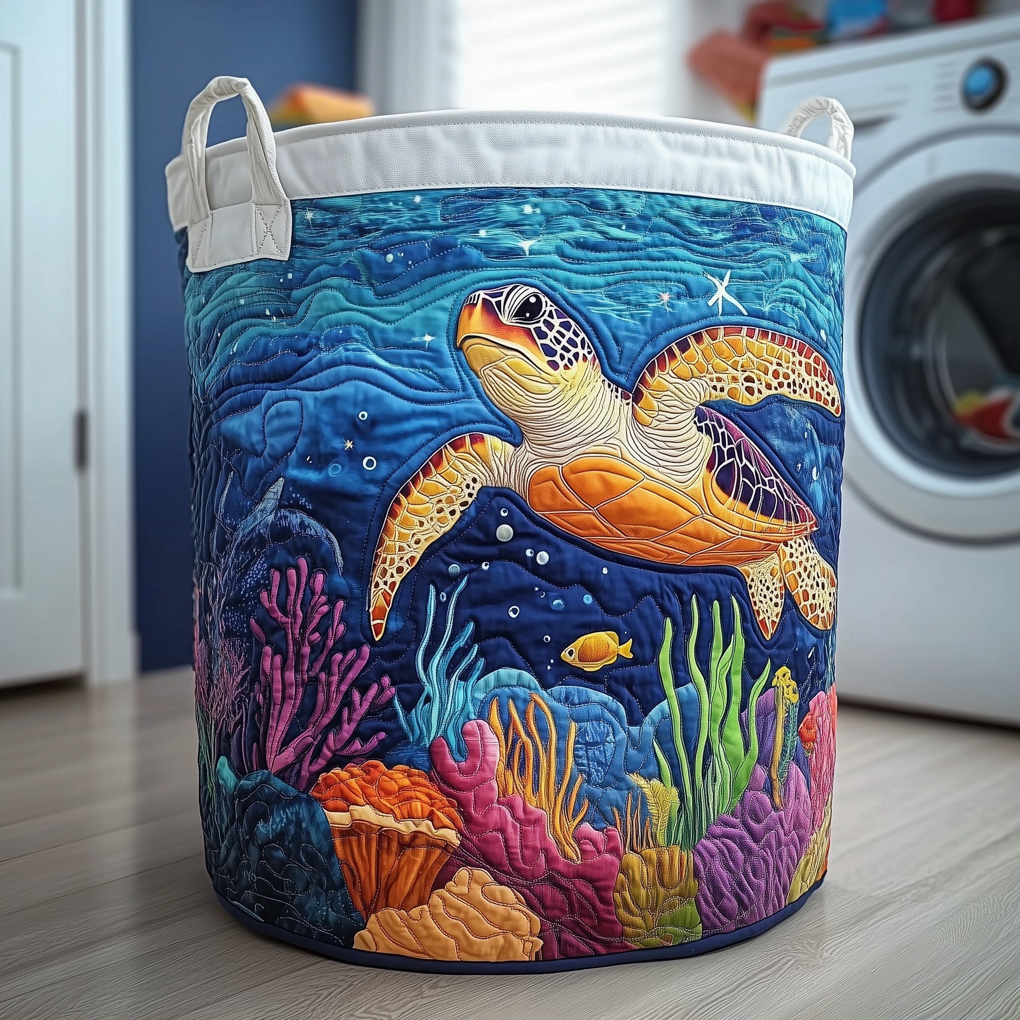 Turtle Quilted Laundry Basket GFTOXM188