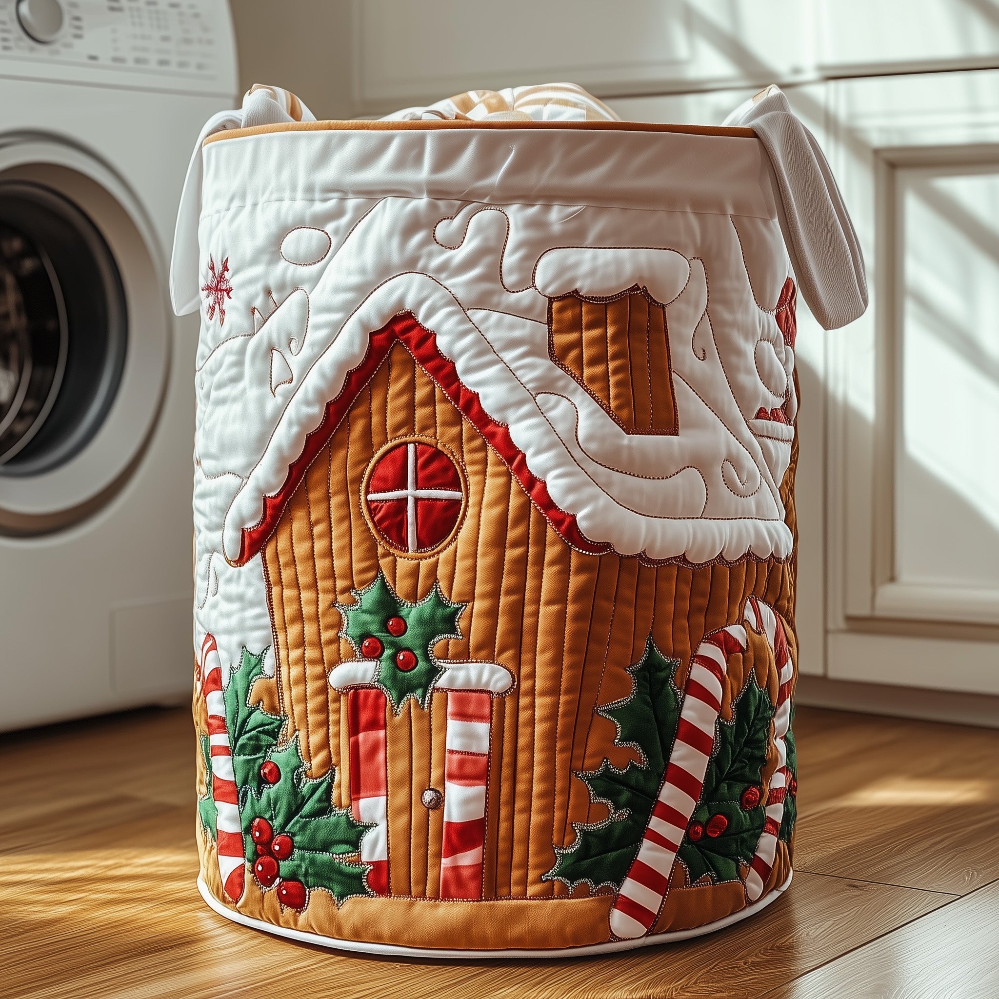 Christmas House Quilted Laundry Basket GFTOXM235