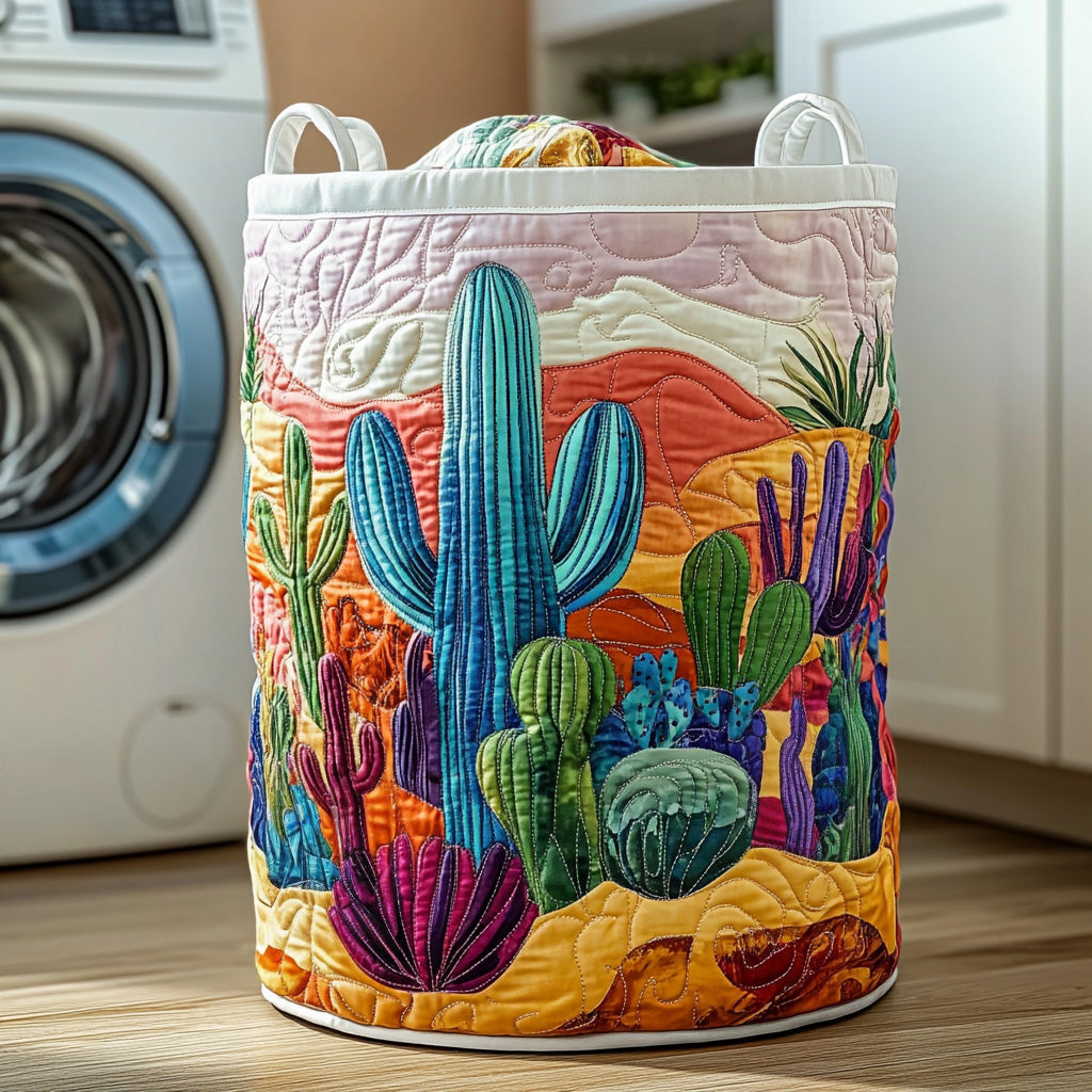 Cactus Quilted Laundry Basket GFTOXM272
