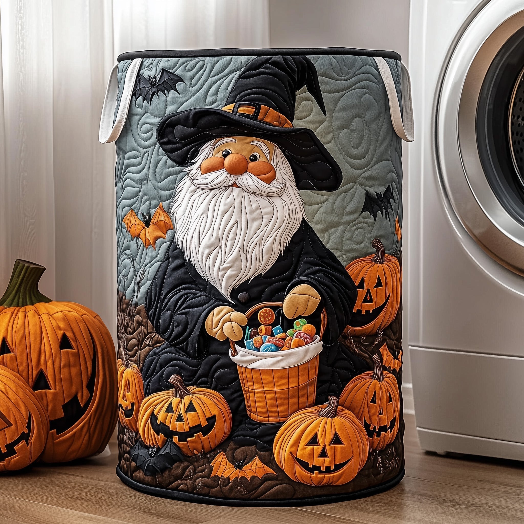 Halloween Gnome Quilted Laundry Basket GFTOXM321