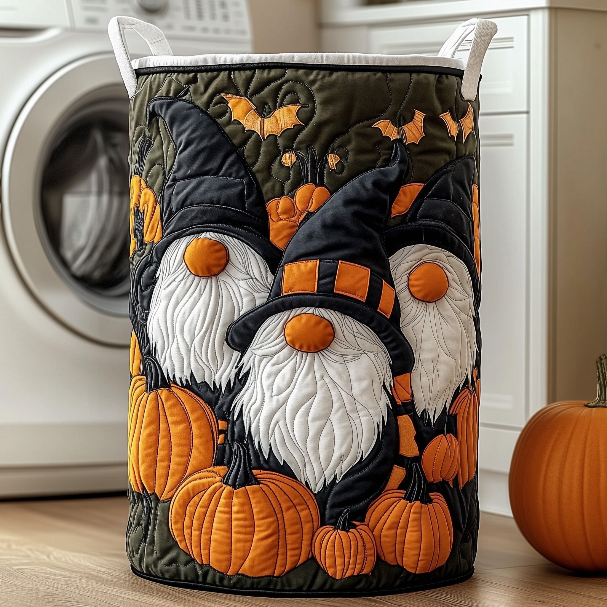 Halloween Gnome Quilted Laundry Basket GFTOXM323