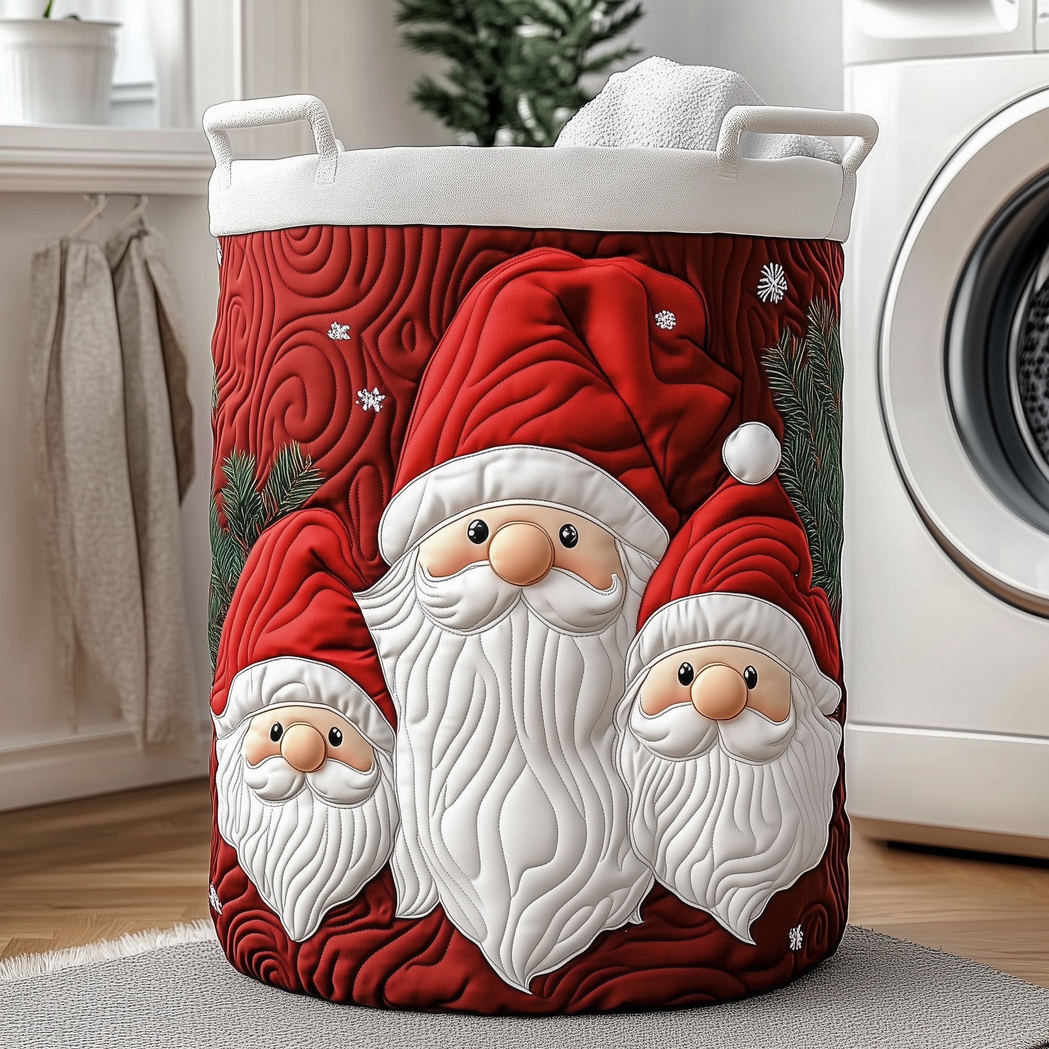 Christmas Gnome Quilted Laundry Basket GFTOXM325