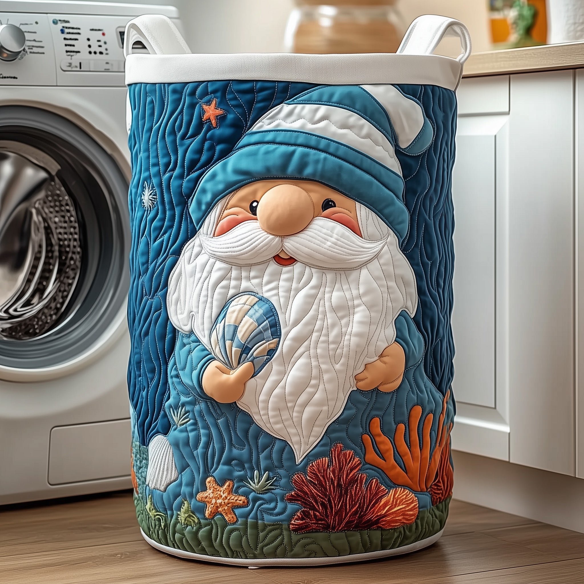 Ocean Gnome Quilted Laundry Basket GFTOXM329