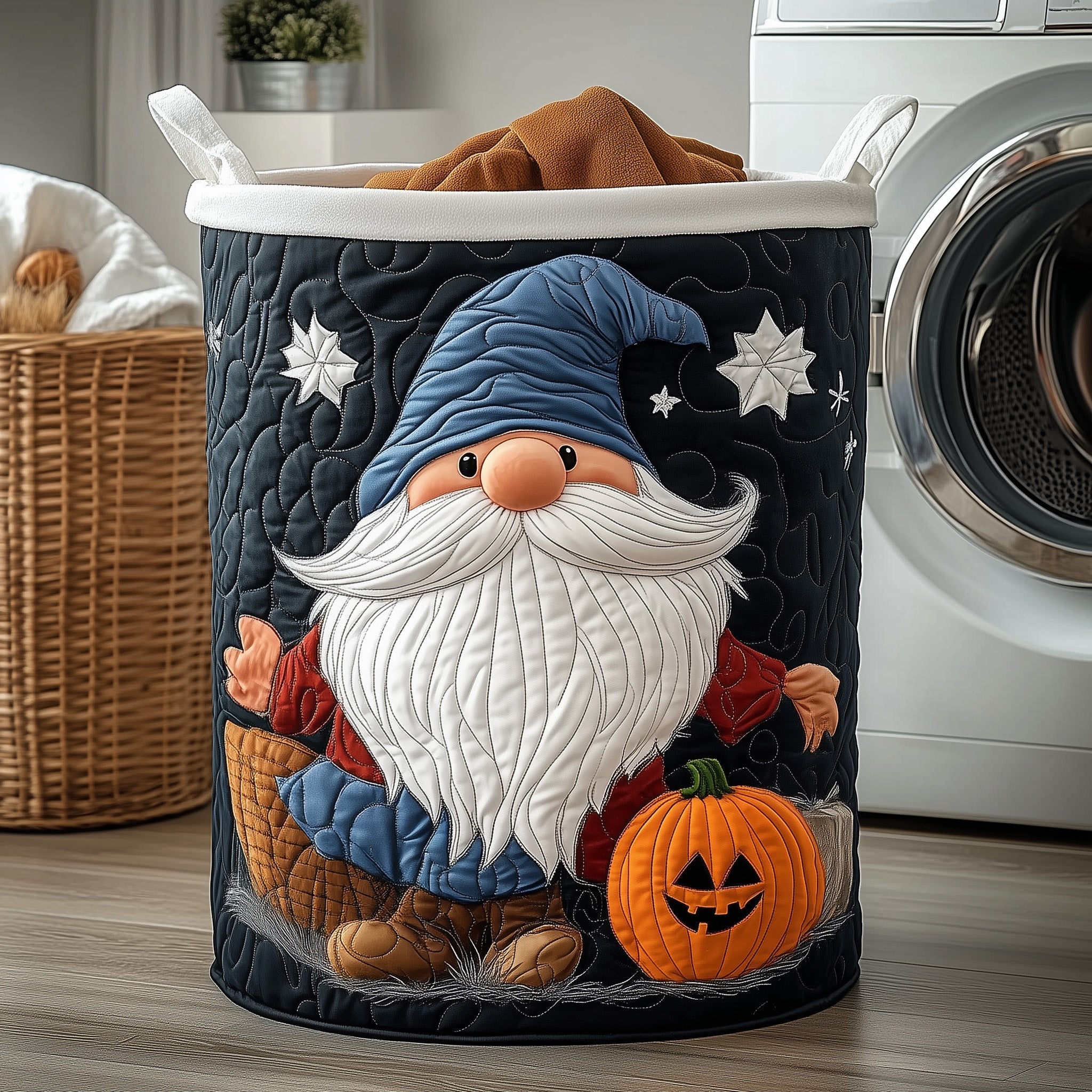 Gnome Quilted Laundry Basket GFTOXM345