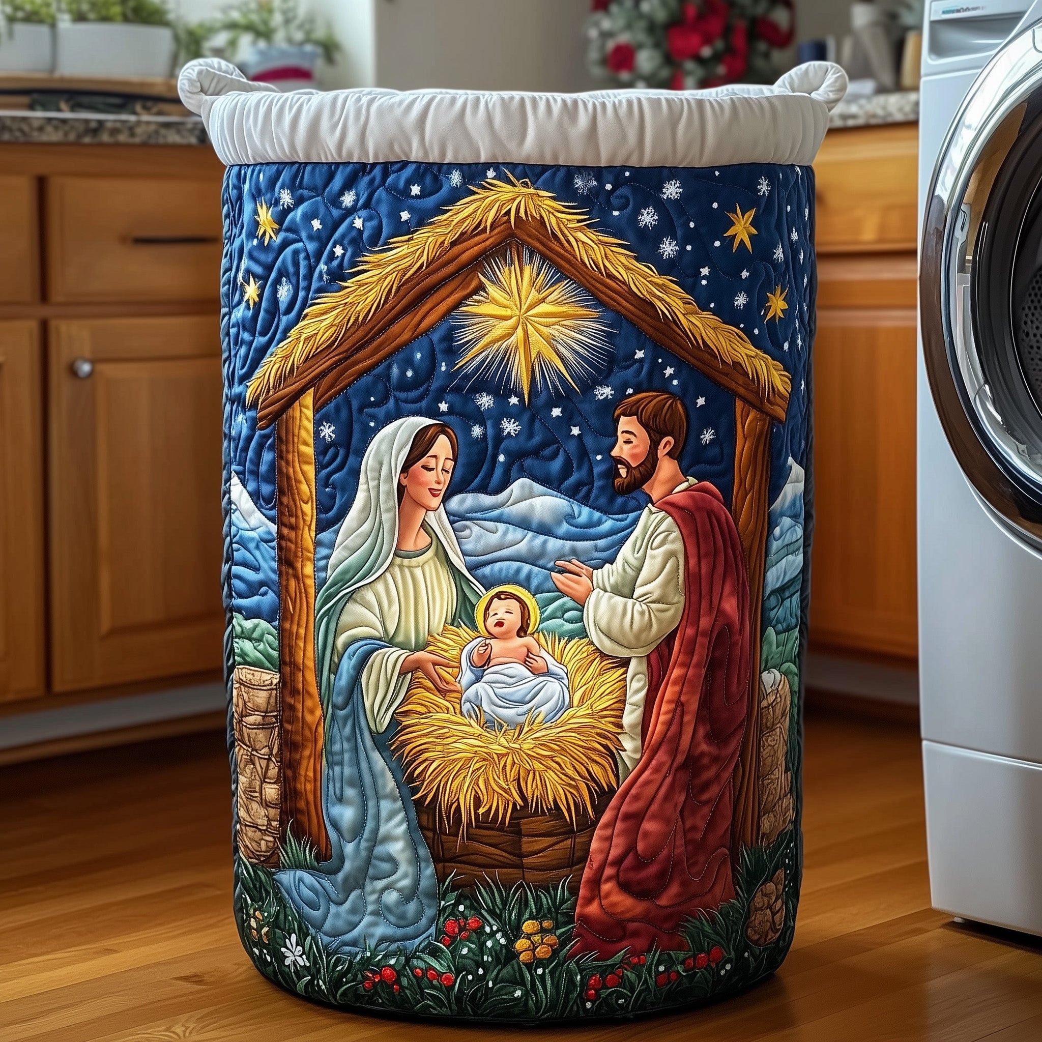 Nativity Quilted Laundry Basket GFTOXM424