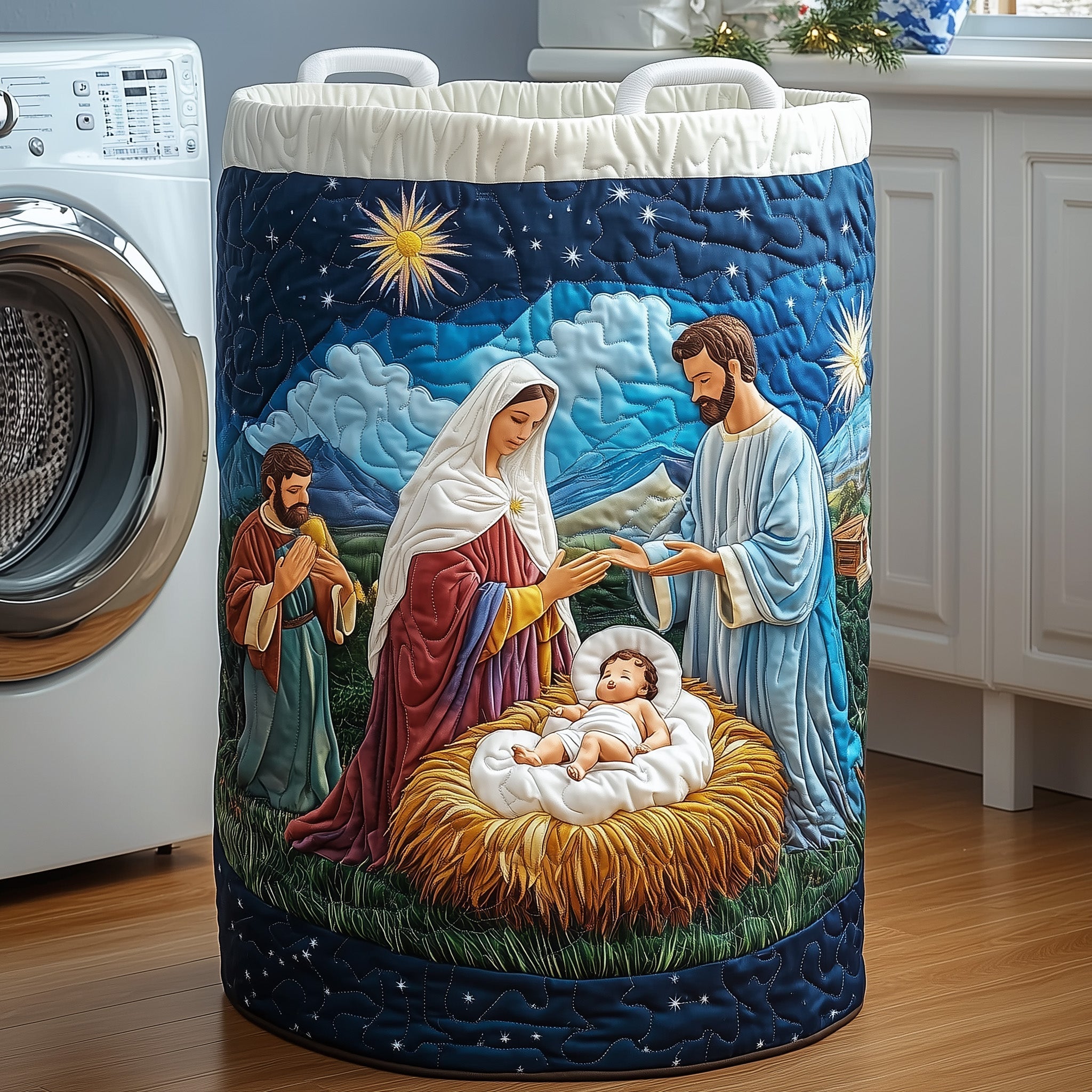Nativity Quilted Laundry Basket GFTOXM425