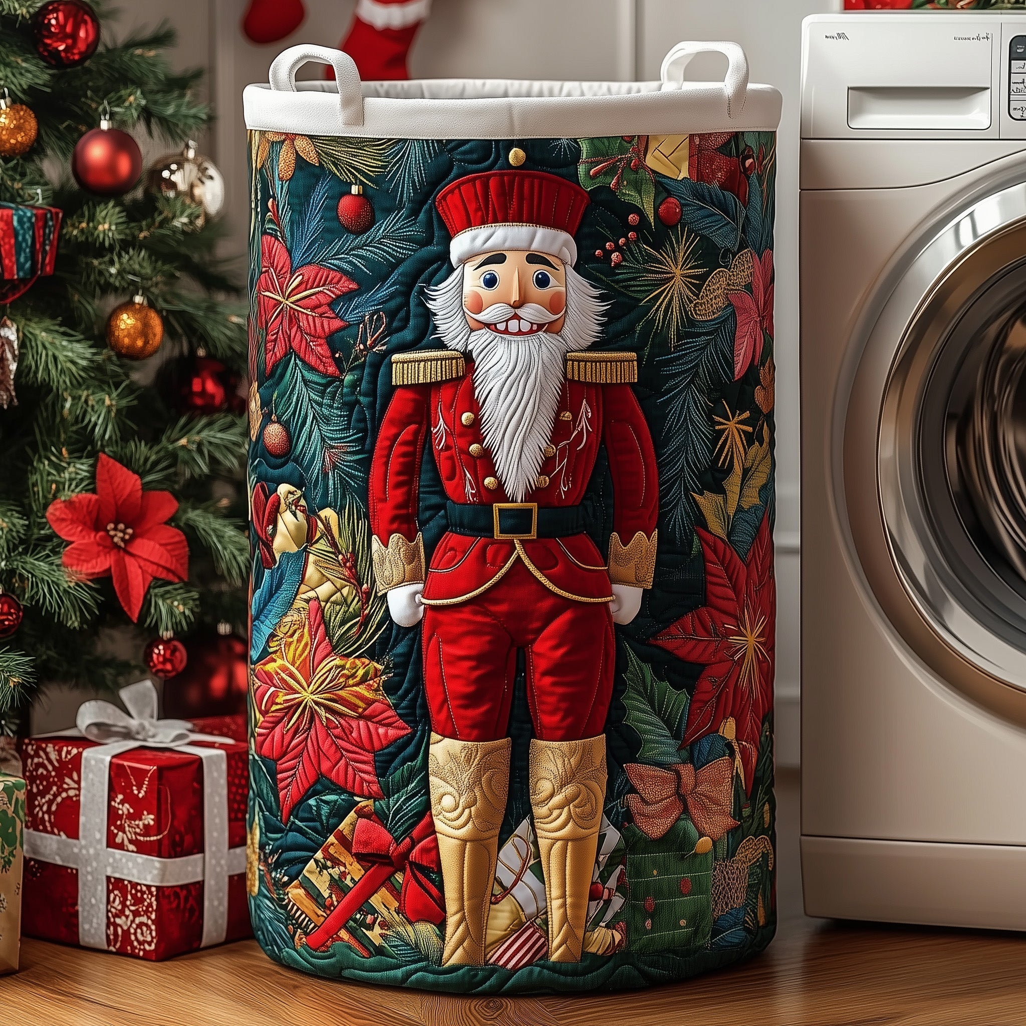 Christmas Nutcracker Quilted Laundry Basket GFTOXM428