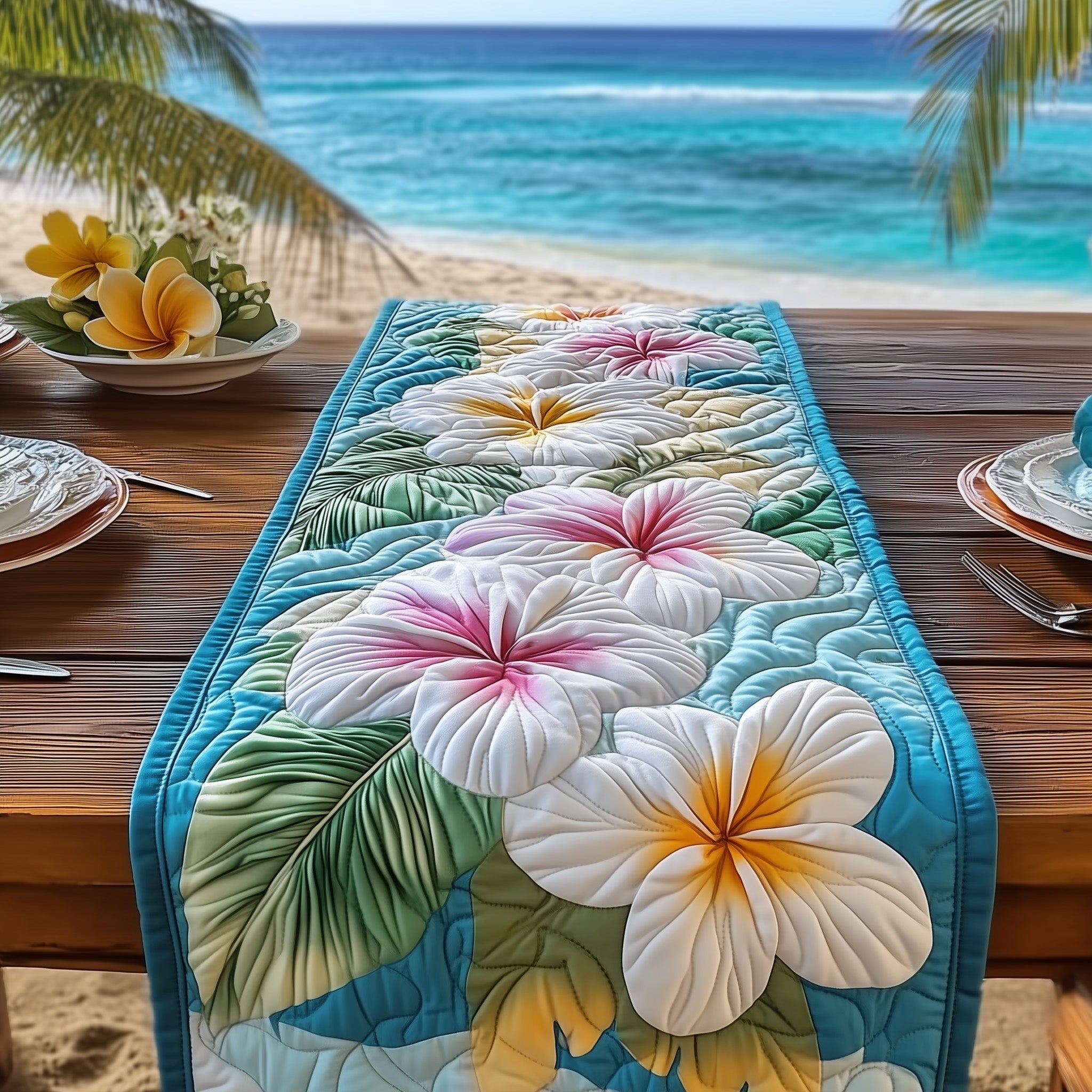 Plumeria Quilted Table Runner GFTOXM429