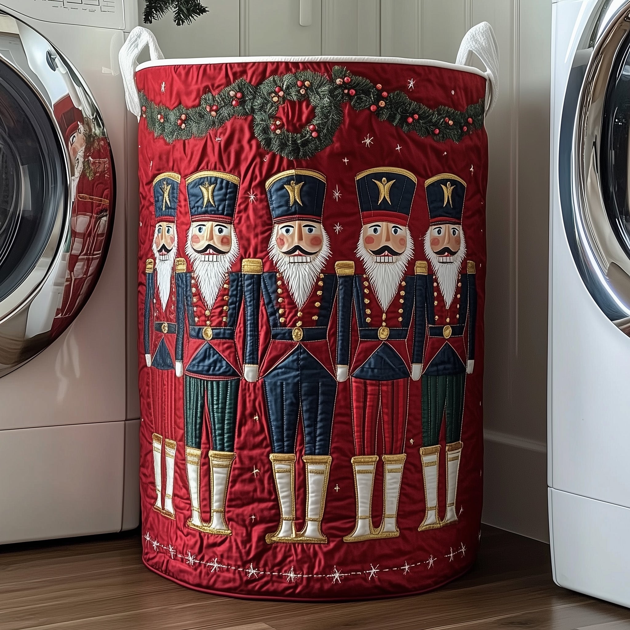 Christmas Nutcracker Quilted Laundry Basket GFTOXM484