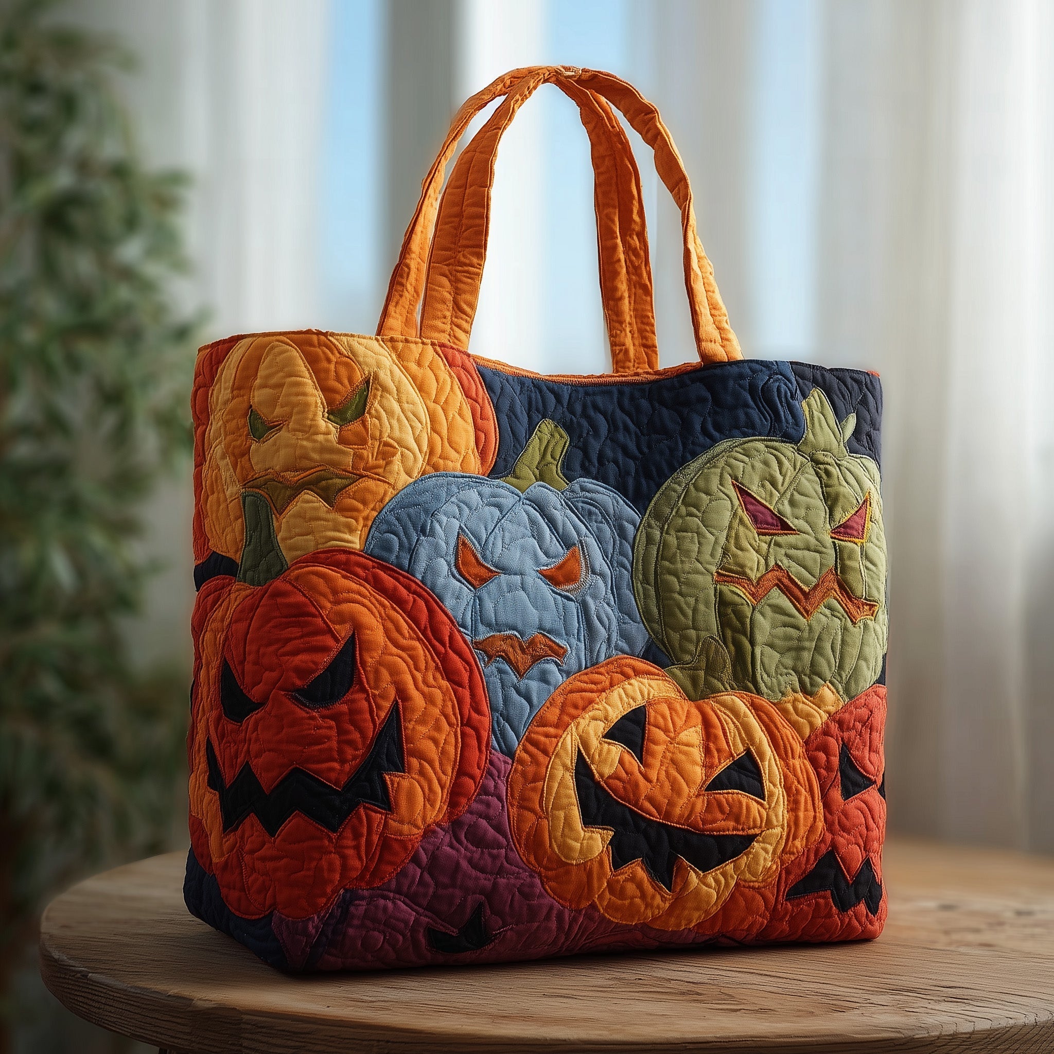 Halloween Pumpkin Quilted Tote Bag GFTOXM80
