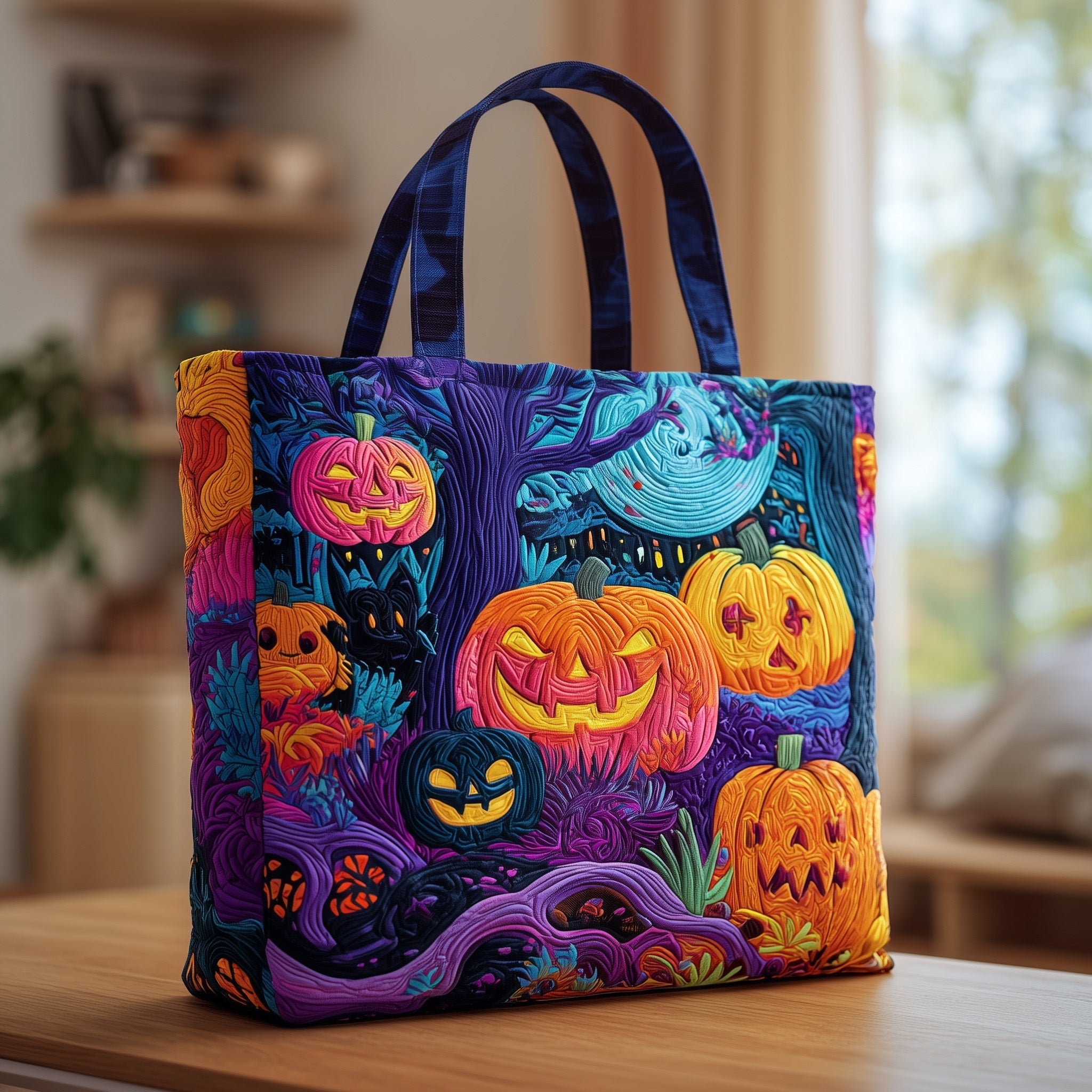 Pumpkin Magic Forest Quilted Tote Bag GFTOXM82