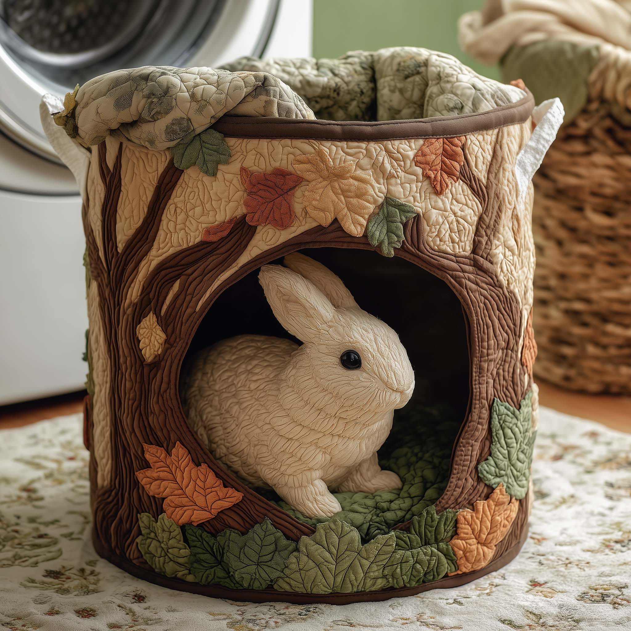 Rabbit Charm Quilted Laundry Basket GFTOYC1429