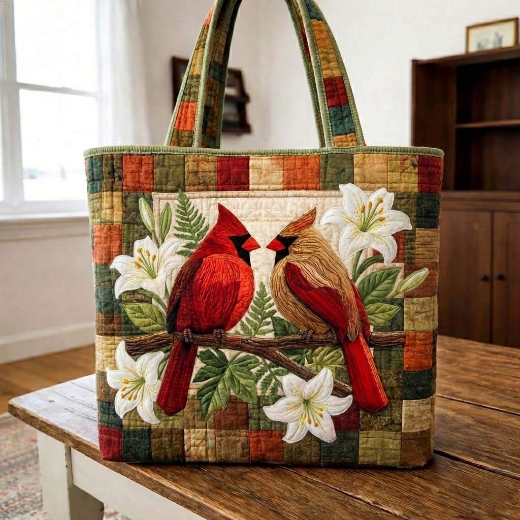 Crimson Love Quilted Tote Bag GFTOYC3223