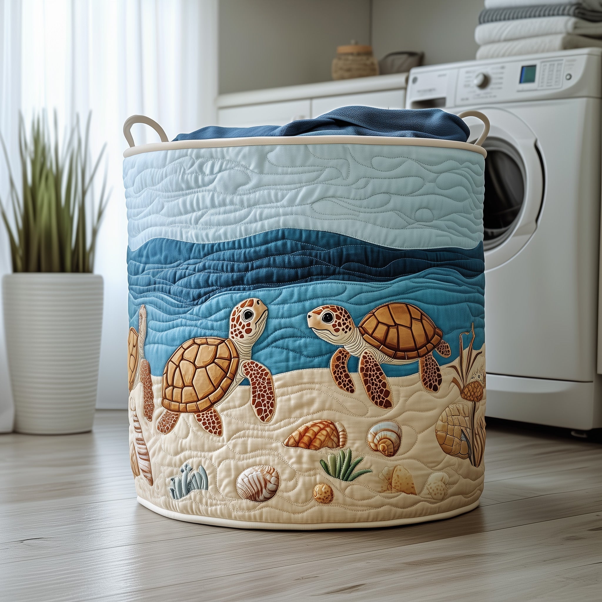 Turtle Ocean Quilted Laundry Basket GFTOYC472