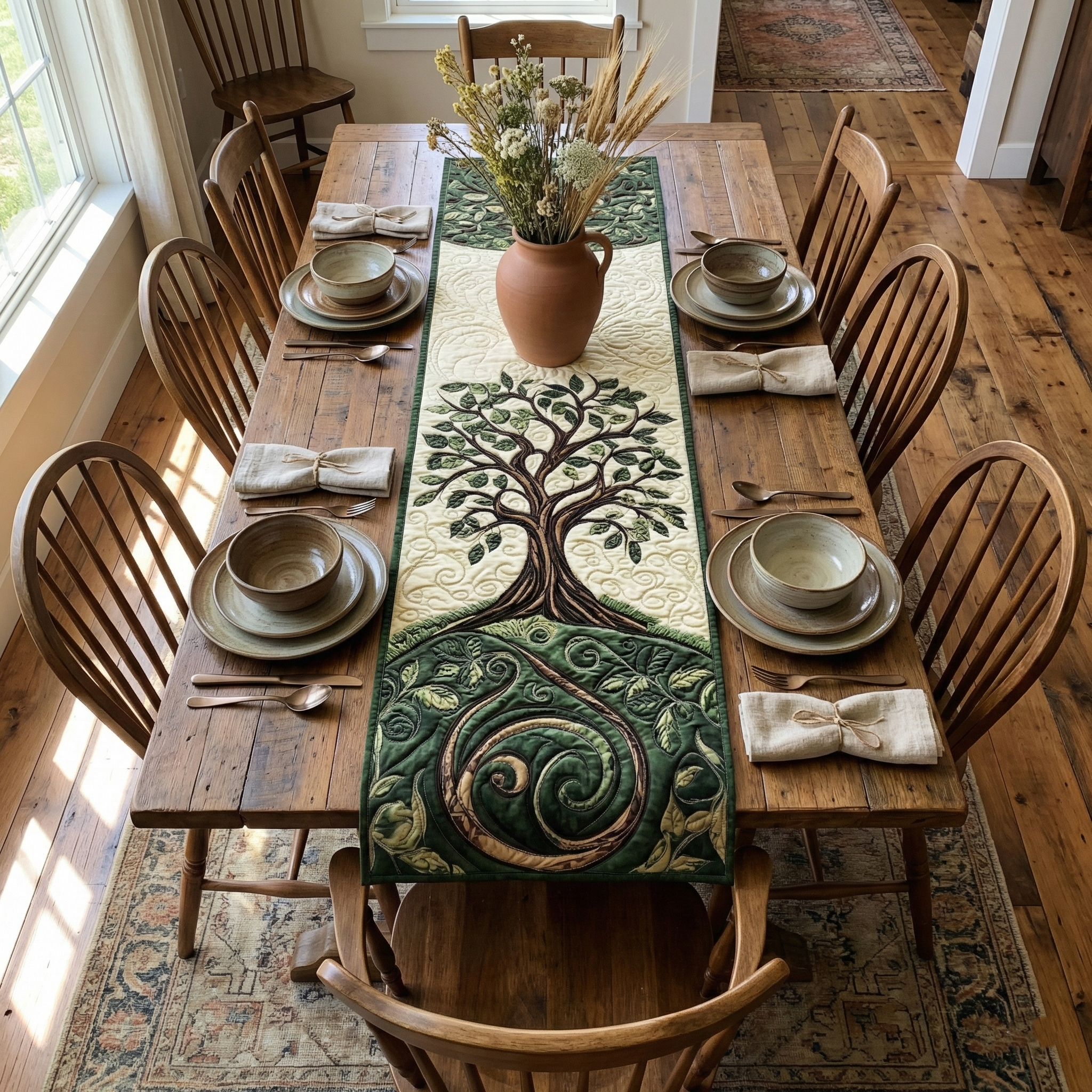 Ancient Celtic Tree Of Life Quilted Table Runner GFTOTG3646
