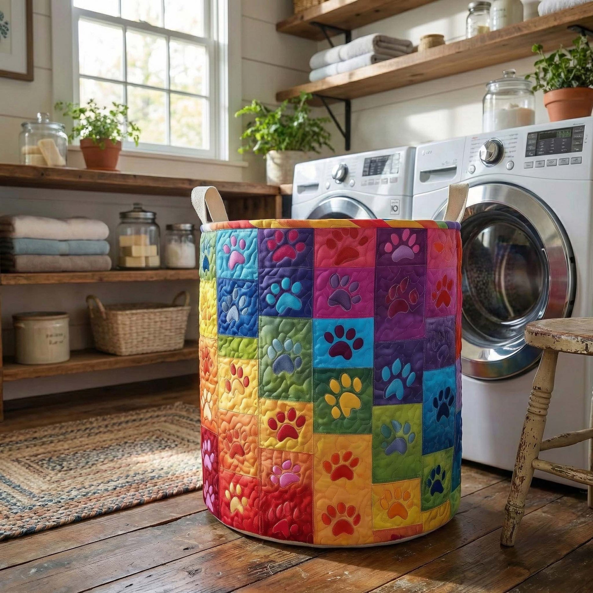 Rainbow Paws QuiltedLaundry Basket GFTOQM1798