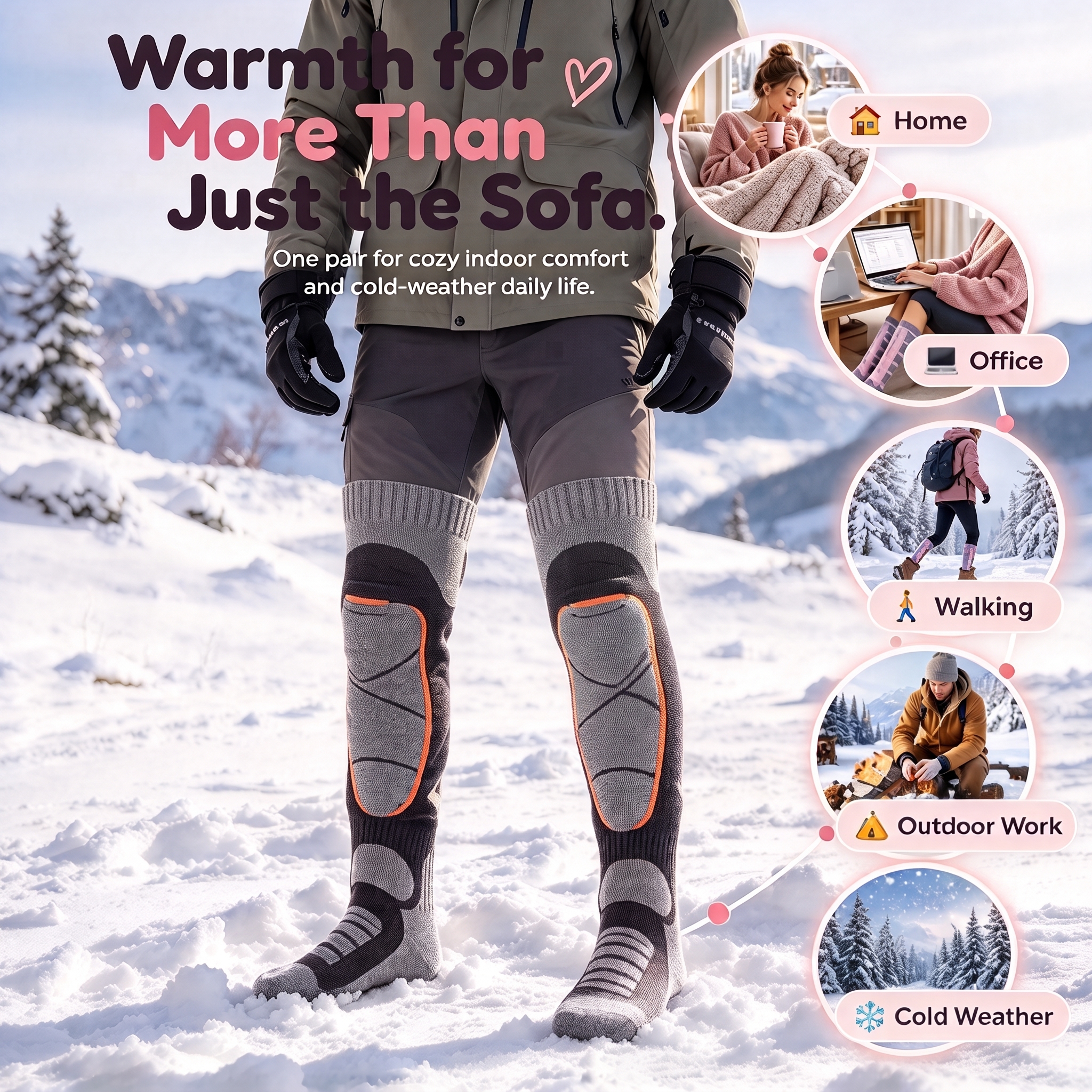 Rechargeable heated socks