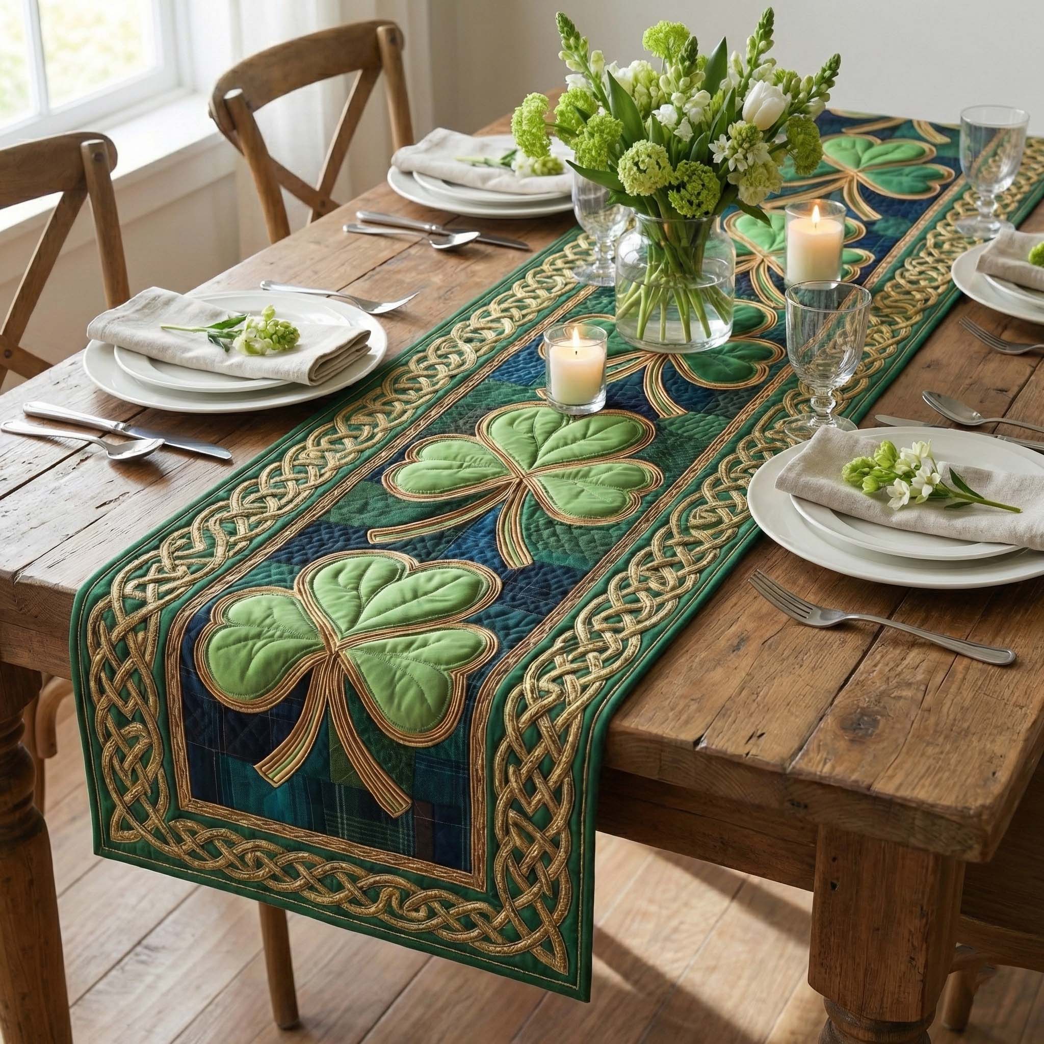 Emerald Blessing Quilted Table Runner GFTOYC2904