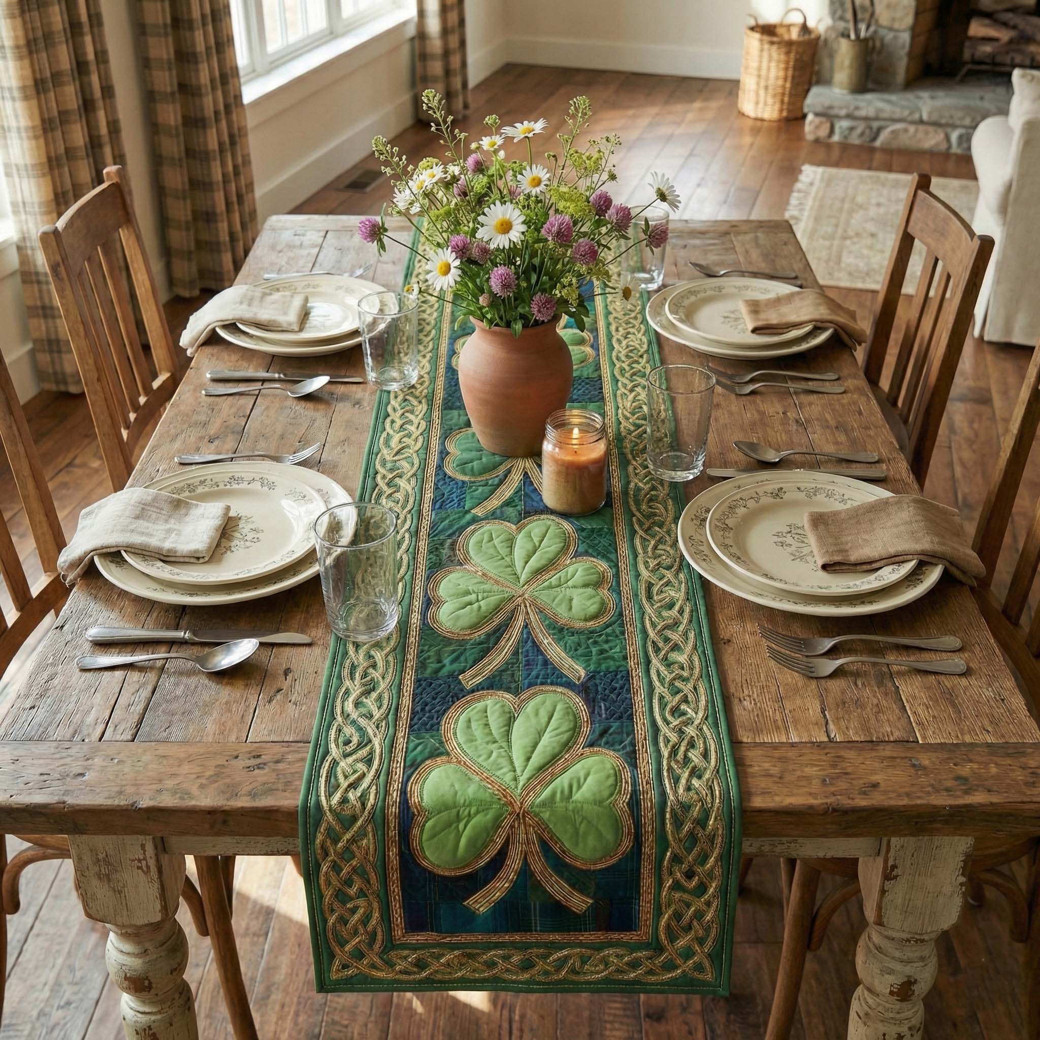 Emerald Blessing Quilted Table Runner GFTOYC2904