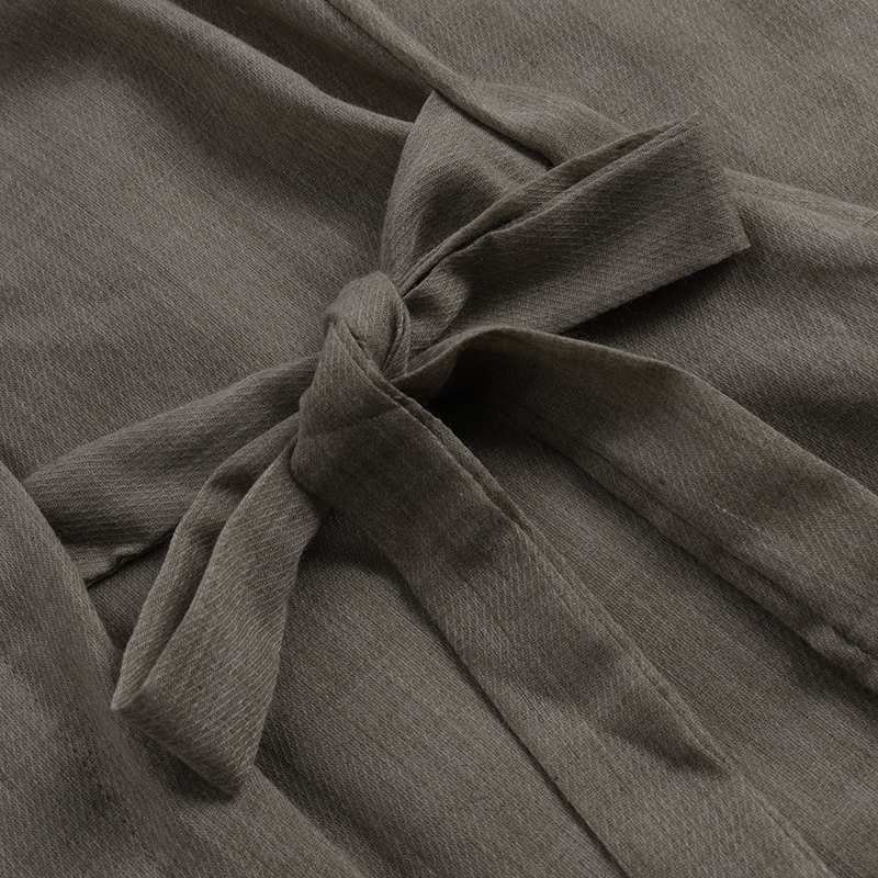 (S-5XL) Everyday dress made of pure cotton and linen with lapels