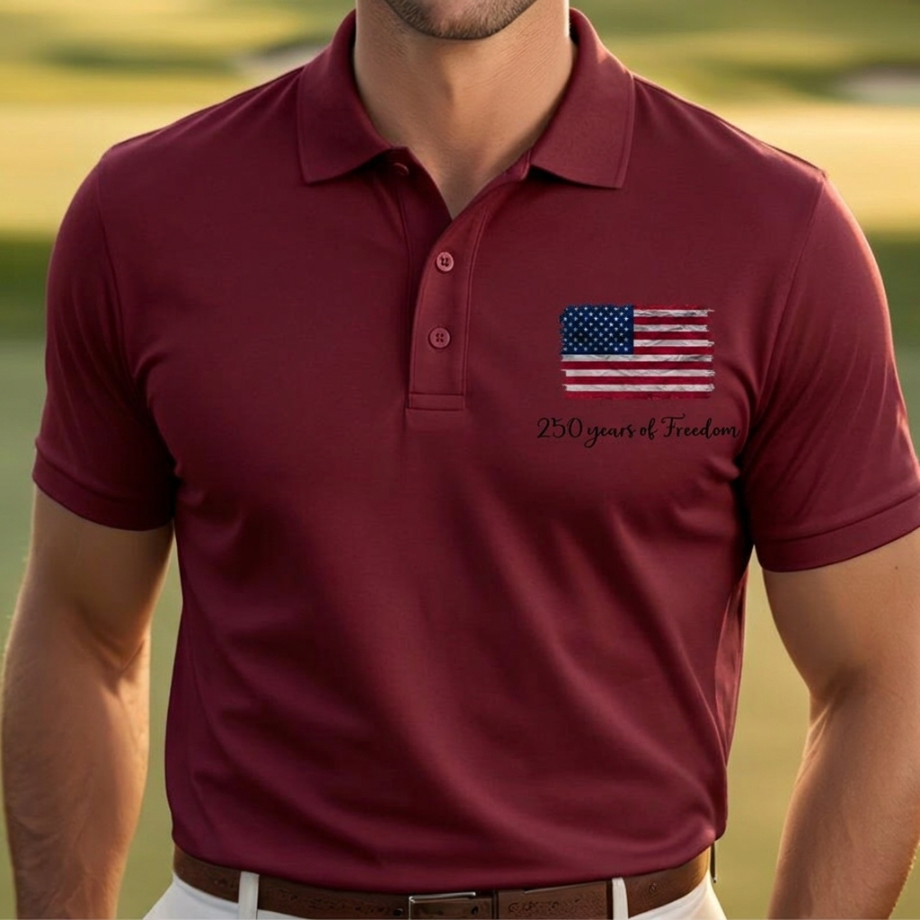 Dry Fit USA Polo Shirt, Retro USA With Flag Shirt, USA Pride, Semiquincentennial Gift,Retro Patriotic American Quick Dry Shirt,Memorial Day