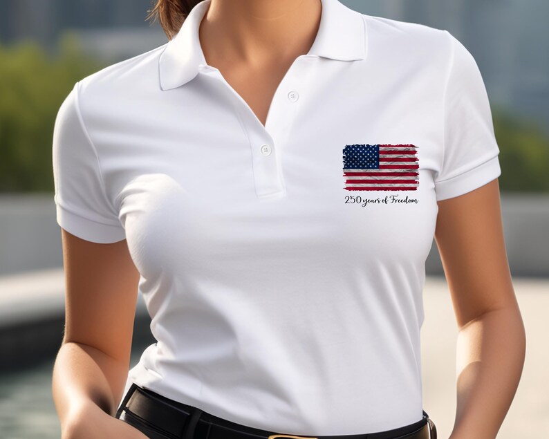 Dry Fit USA Polo Shirt, Retro USA With Flag Shirt, USA Pride, Semiquincentennial Gift,Retro Patriotic American Quick Dry Shirt,Memorial Day
