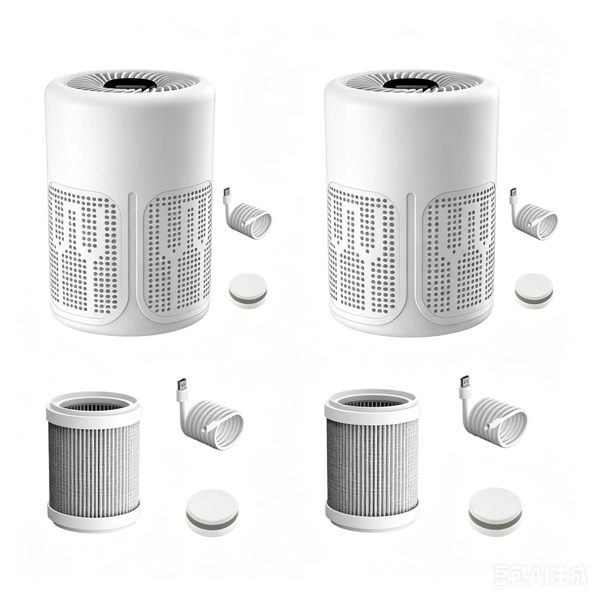 Compact Home Air Purifier – Quiet, Energy-Efficient for Allergy & Pet Hair - With Aroma Tablet 2-Pack