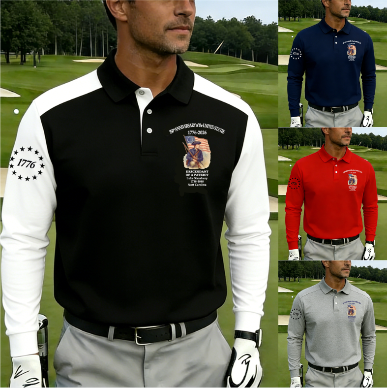 Men's Vintage 250th US Independence Day Descendant of a Patriot Polo Shirt