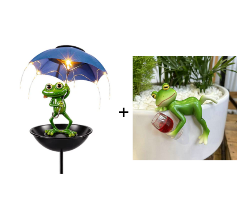 🐸✨ Magical frog decoration with night light – weatherproof & cute!