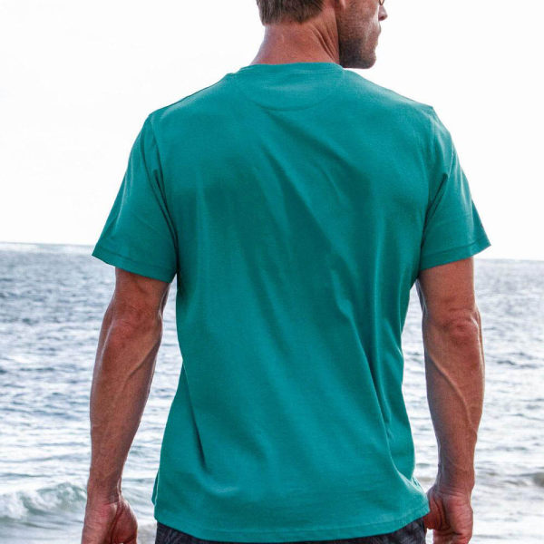 Turquoise Mano Fish Hook Pima short-sleeved T-shirt