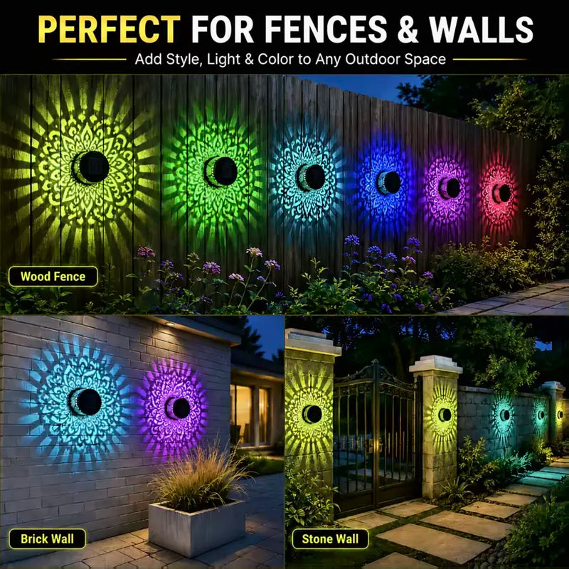 📢50%OFF📢Seven-Color Changing Solar Mandala Projection Wall Light