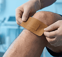 Applying patch to shoulder