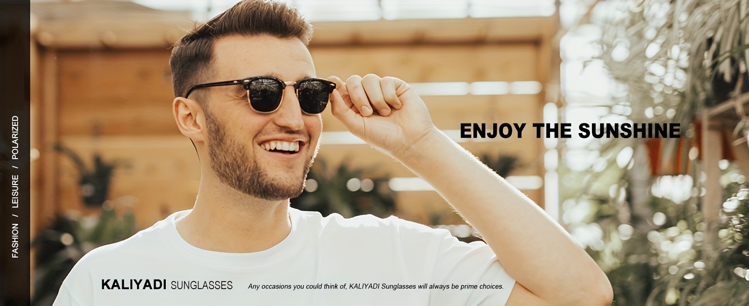 Classic Semi-Rimless Browline Sunglasses, Retro Polarized UV400 Protection Shades for Men and Women