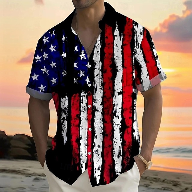 [Copy]I Identify As An American Patriotic Hawaiian Shirt | Distressed USA Flag Button-Down Shirt