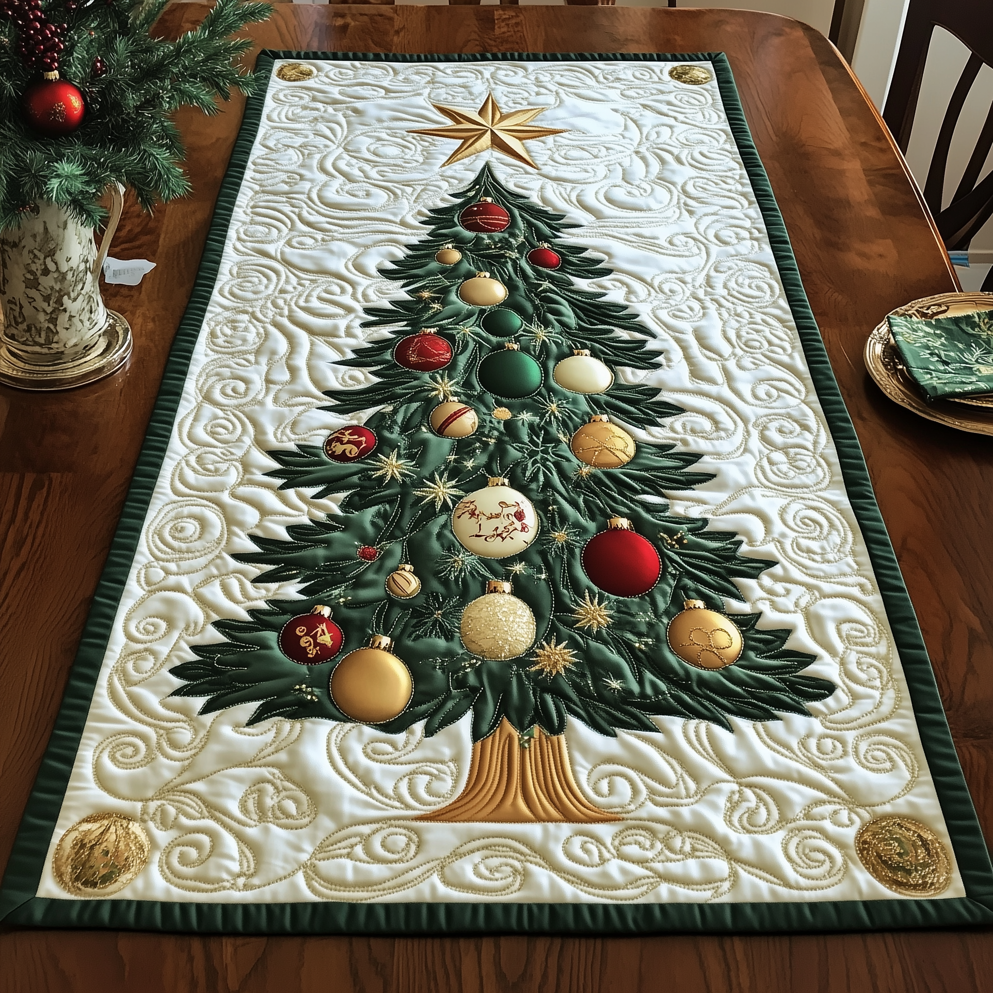 Evergreen Quilted Table Runner GFTOTG877