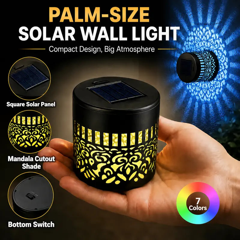 📢50%OFF📢Seven-Color Changing Solar Mandala Projection Wall Light