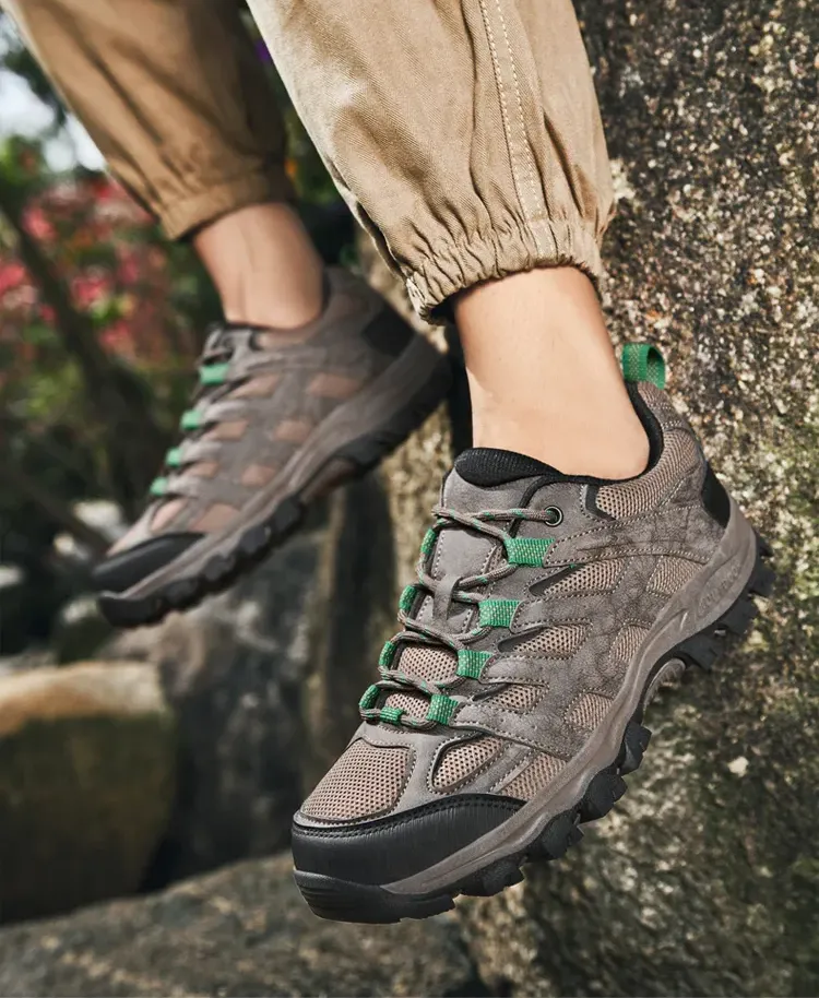 Men's Outdoor Hiking Shoes &ndash; Breathable Waterproof Low-Cut Walking Shoes with Non-Slip Traction, Abrasion-Proof Build & Orthopedic Wide Toe Arch Support