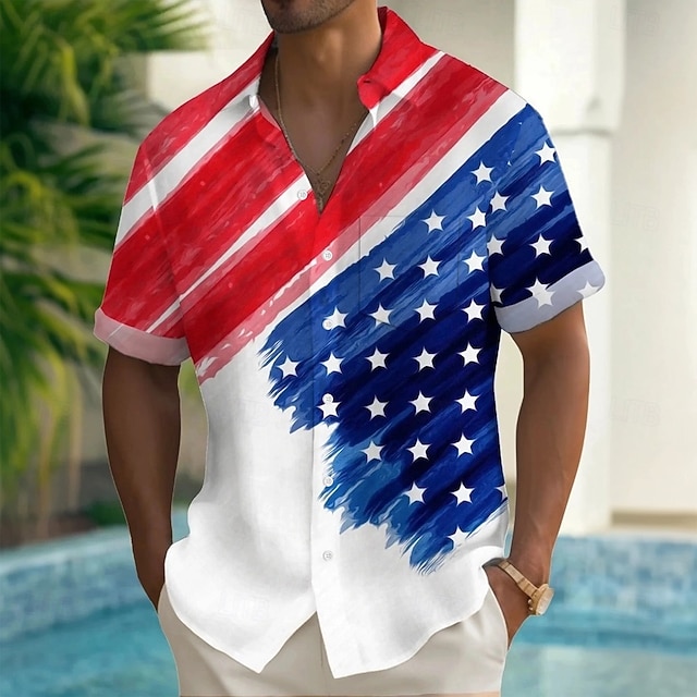 USA Flag Armored Bald Eagle Patriotic Hawaiian Shirt | American Eagle Button-Down Beach Shirt