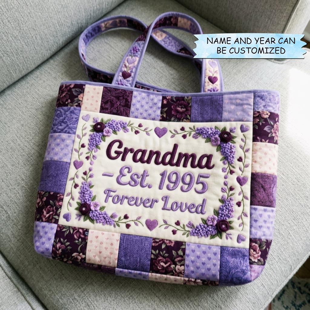Mom Bloom Quilted Tote Bag QTCUZ GFTOMA10338